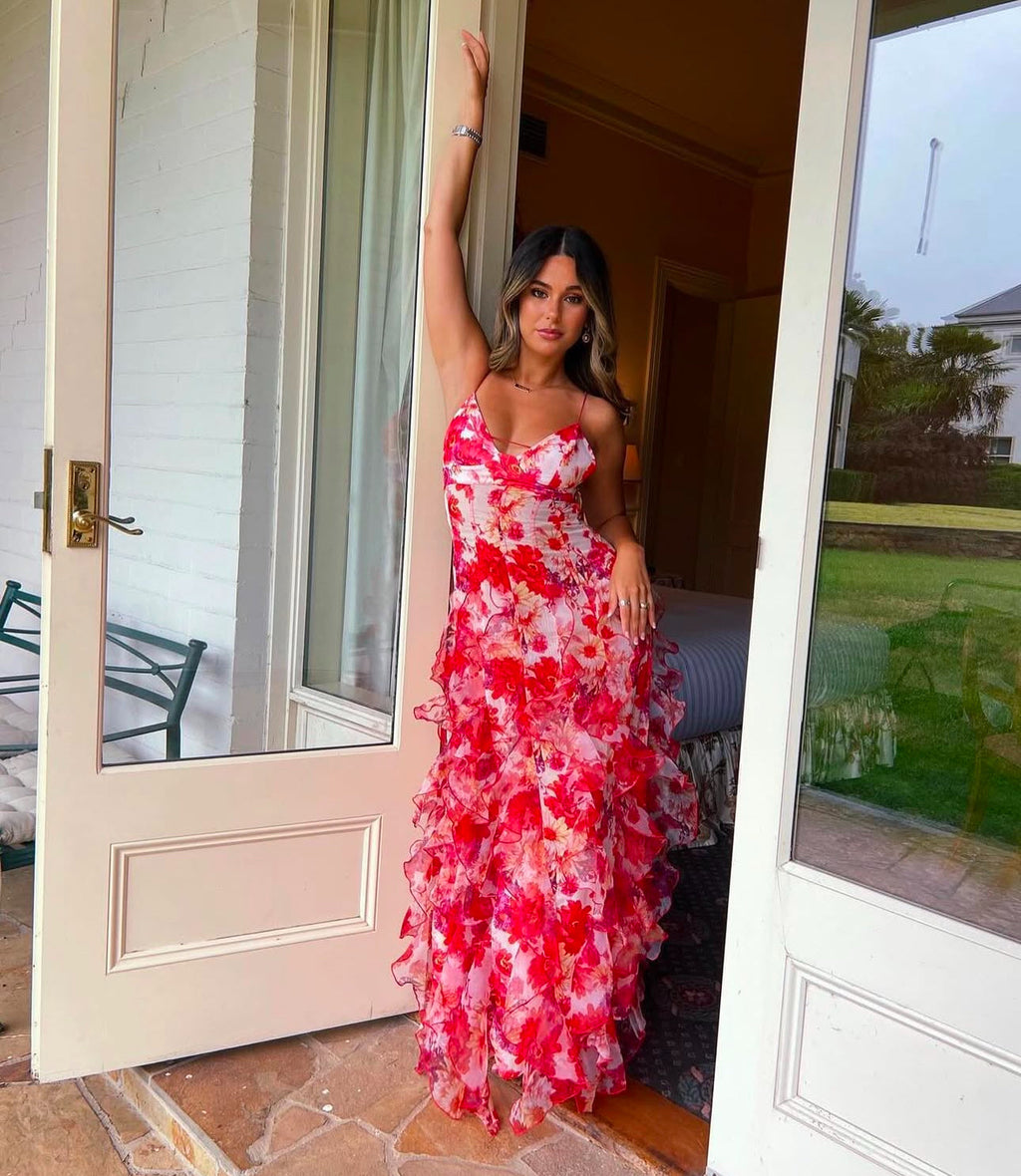 JAZZ | Anmutiges Maxikleid mit Volantsaum