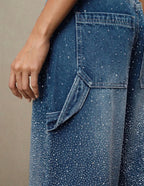 TIRZA | Glamouröse Wide-Leg Jeans mit Strassdetails