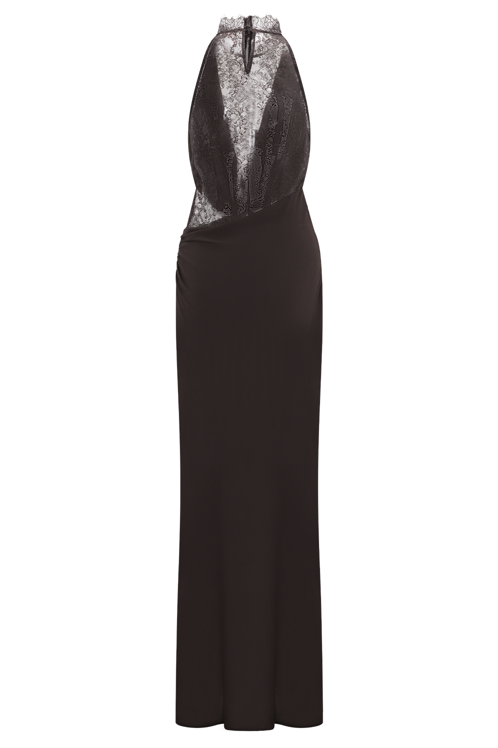 ISALIE | Halterneck-Maxikleid mit Spitzeneinsatz