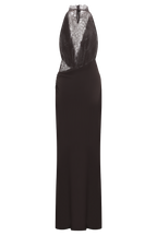 ISALIE | Halterneck-Maxikleid mit Spitzeneinsatz