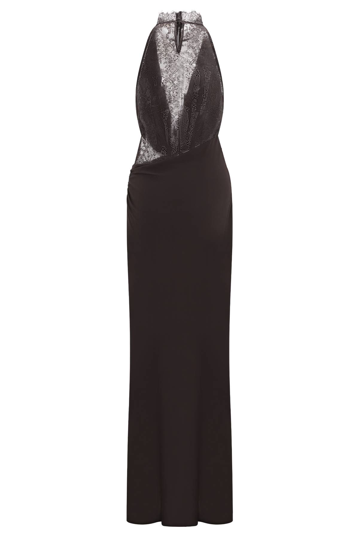ISALIE | Halterneck-Maxikleid mit Spitzeneinsatz