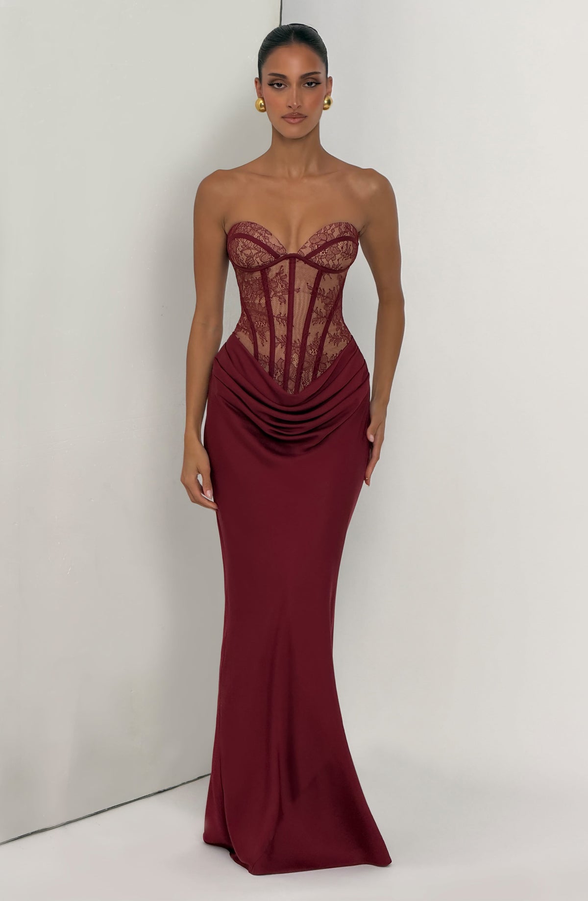 FRIDA | Maxikleid mit Spitzenkorsett