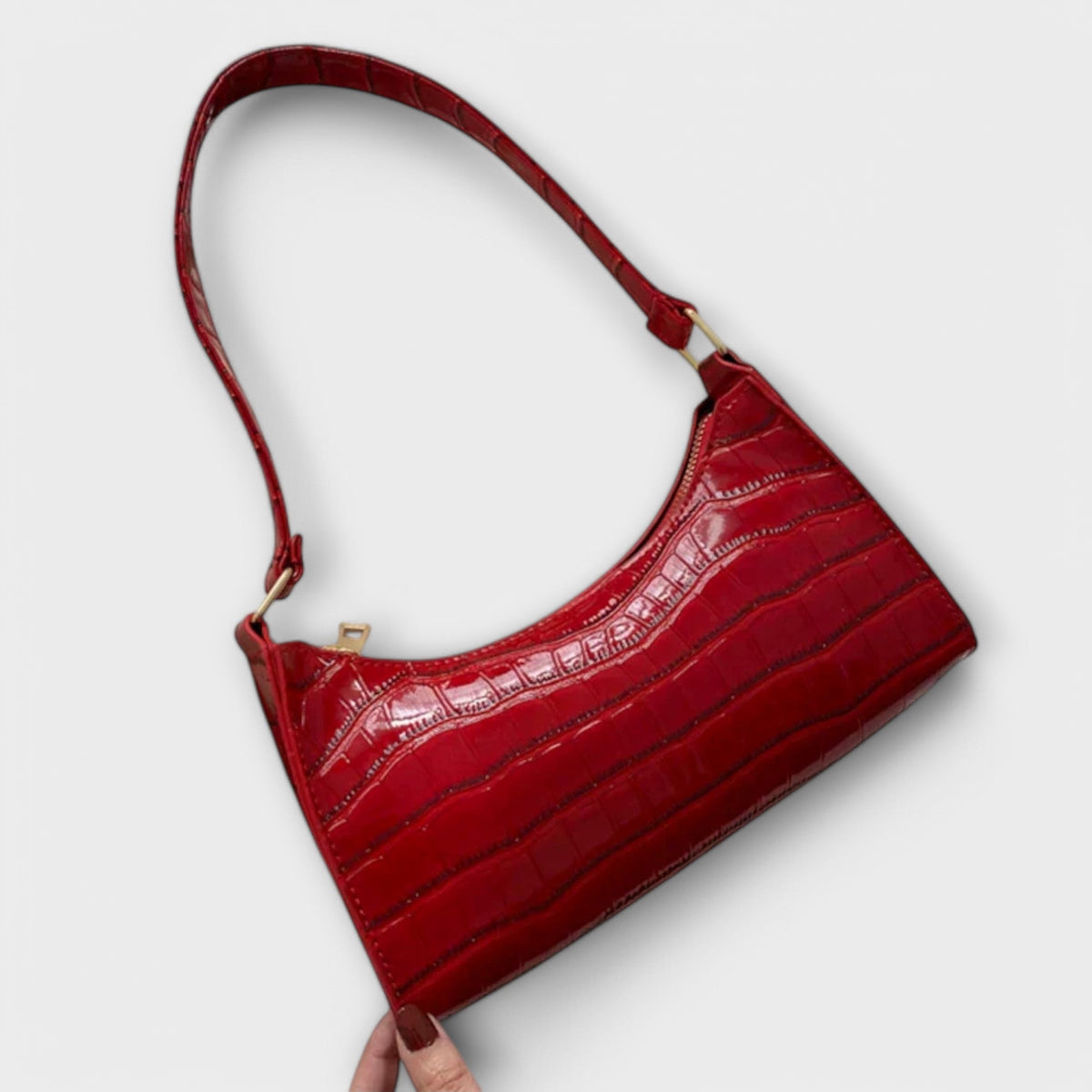 Olivia - Glänzende Lederhandtasche