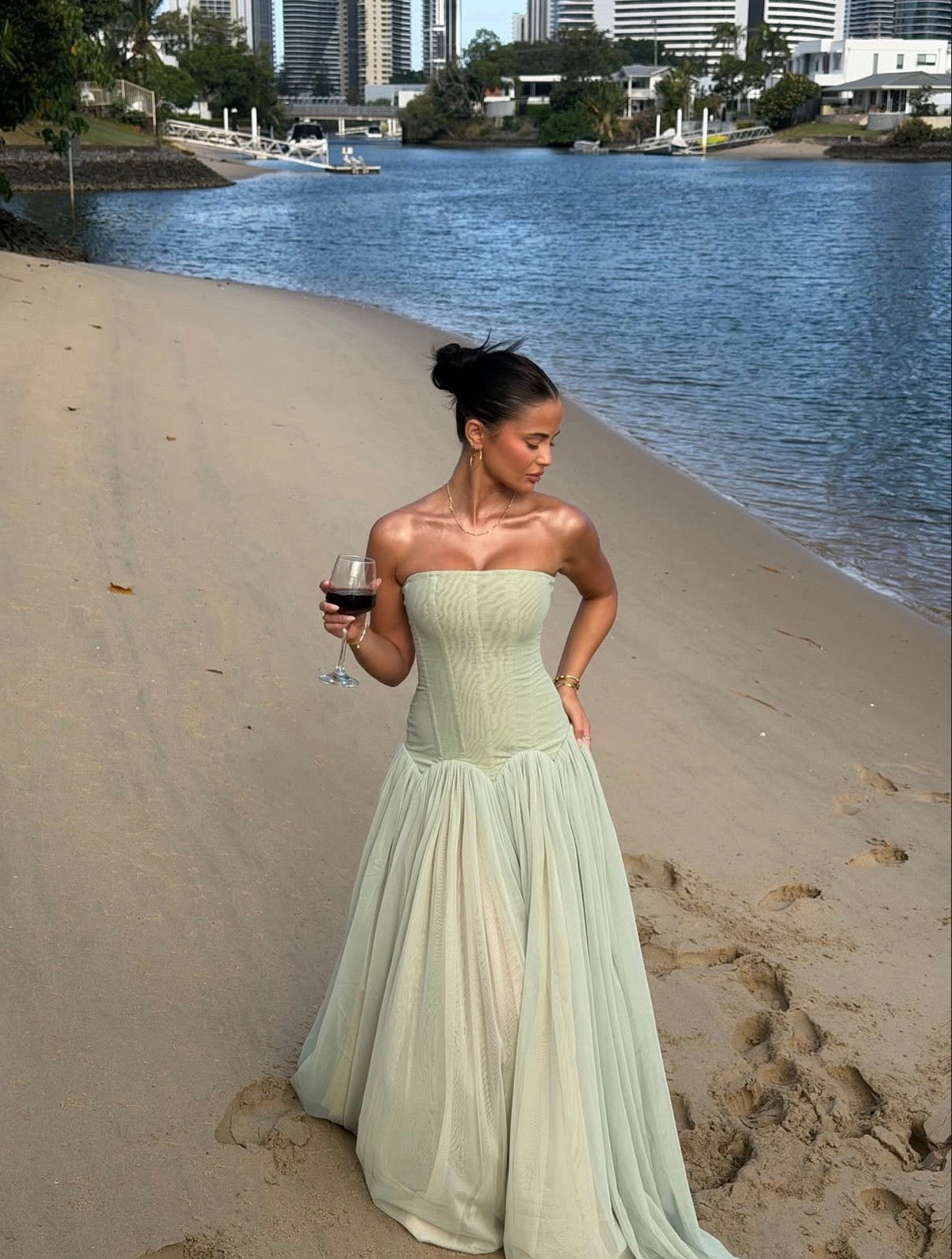 ARABELLA | Trägerloses Korsett-Maxikleid