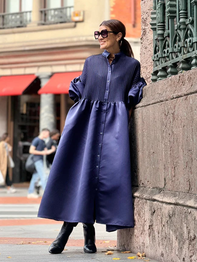 PHOEBE | Midi-Kleid mit Voluminösen Ärmeln