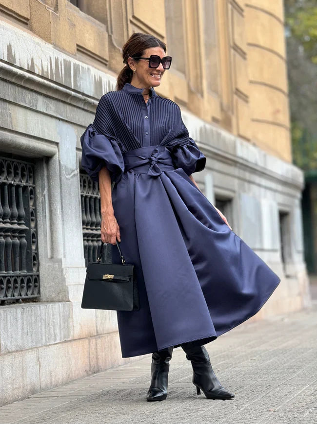 PHOEBE | Midi-Kleid mit Voluminösen Ärmeln