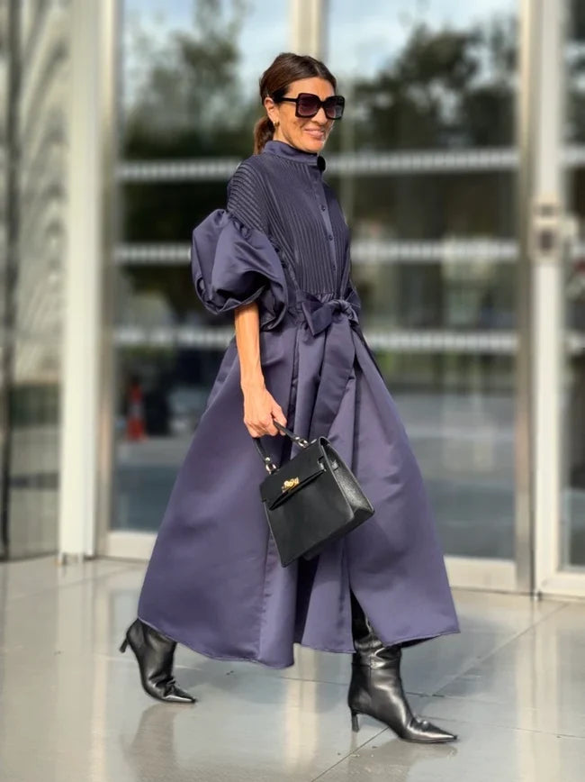PHOEBE | Midi-Kleid mit Voluminösen Ärmeln