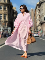 PHOEBE | Midi-Kleid mit Voluminösen Ärmeln