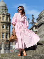 PHOEBE | Midi-Kleid mit Voluminösen Ärmeln