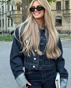 JADE | Zeitloses Denim-Jacken-Set mit gekrempelten Ärmeln