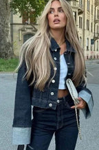 JADE | Zeitloses Denim-Jacken-Set mit gekrempelten Ärmeln