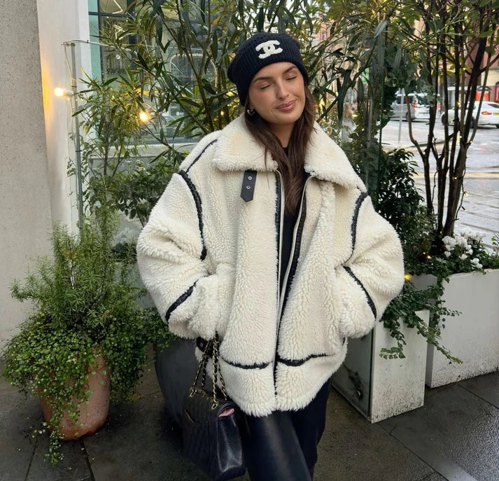 JASMIN | Weicher Teddy-Mantel
