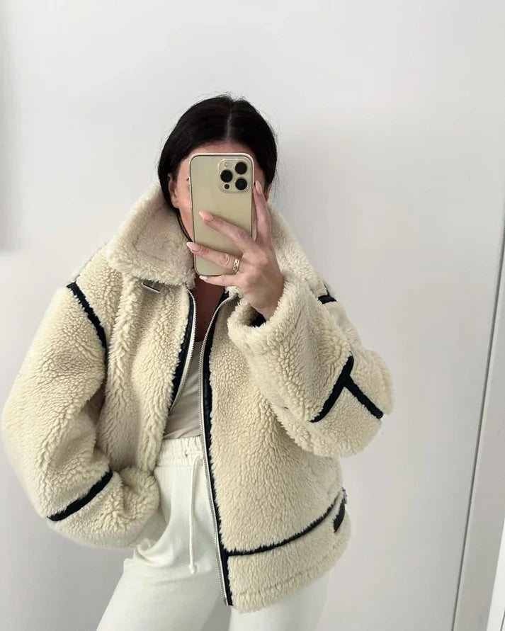 JASMIN | Weicher Teddy-Mantel