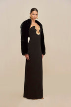 NELEA | Maxikleid mit Kontrastbesatz