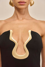 NELEA | Maxikleid mit Kontrastbesatz