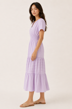 SINJA | Maxikleid mit Smokbund und Stufenrock