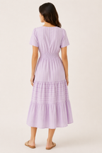 SINJA | Maxikleid mit Smokbund und Stufenrock