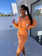 JONNA | Chic Zweiteiler-Set mit Crop-Top  und Geripptem Midirock