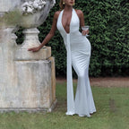 SASHA | Maxikleid mit Tiefem Ausschnitt