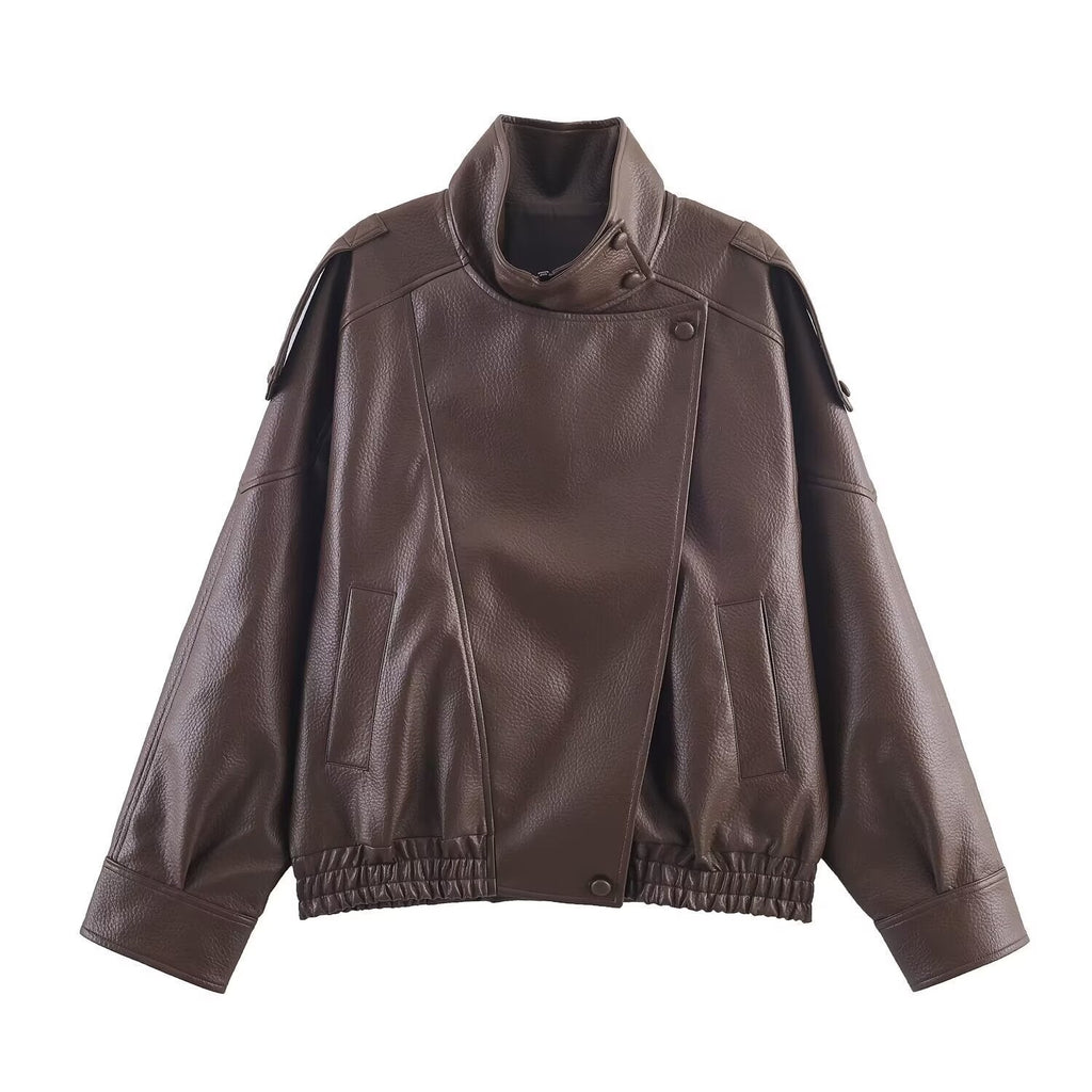 LAUREN | Oversized Kunstlederjacke