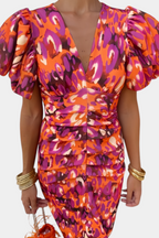 DENISE | Midi-Kleid mit Puffärmeln