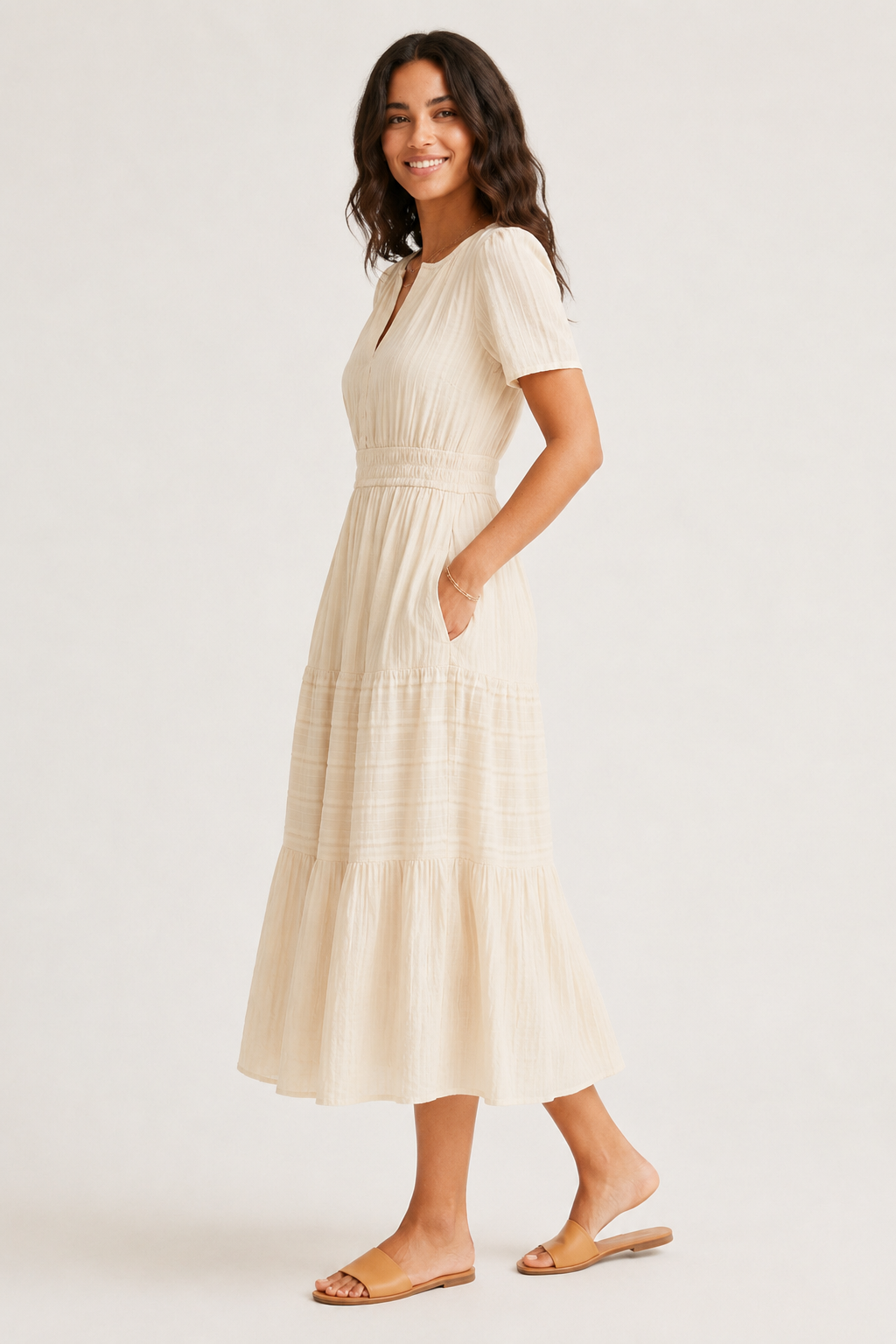SINJA | Maxikleid mit Smokbund und Stufenrock