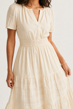 SINJA | Maxikleid mit Smokbund und Stufenrock