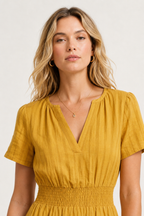 SINJA | Maxikleid mit Smokbund und Stufenrock