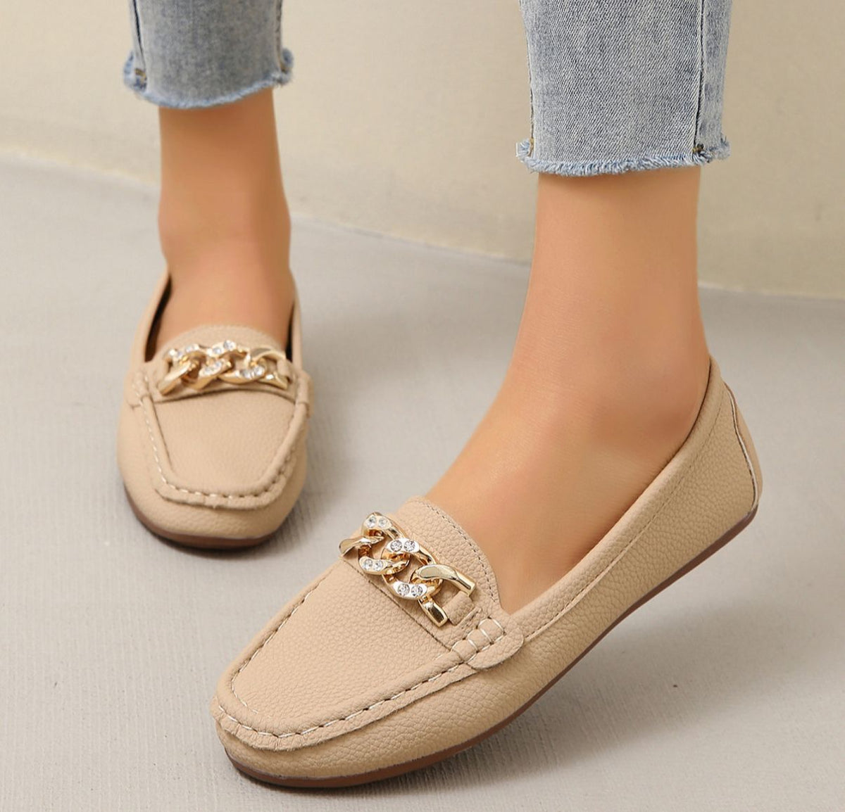 Eden - Flache Diamant-Schnalle Slipper
