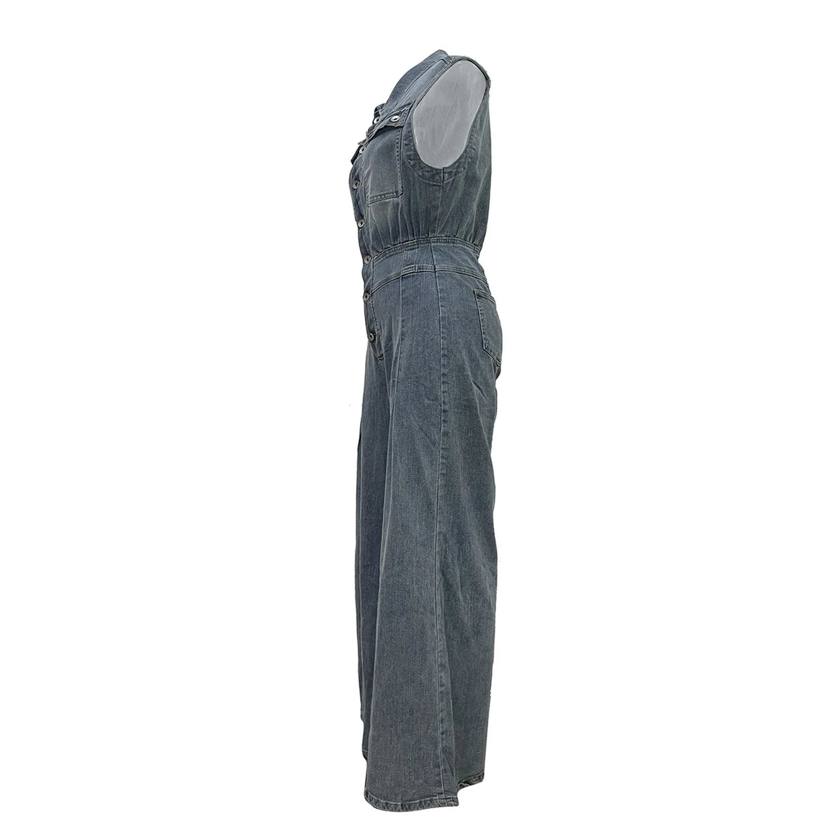 STELLA | Jeans-Jumpsuit mit Taillierung und weitem Bein