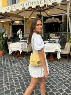 ALICE | Chic Minikleid mit Strukturmuster und Puffärmeln