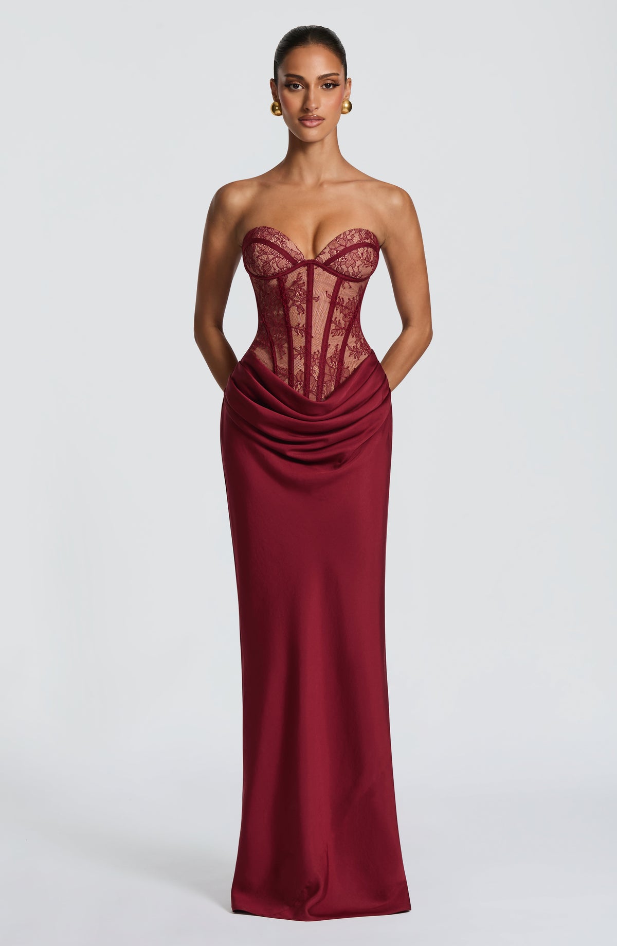 FRIDA | Maxikleid mit Spitzenkorsett