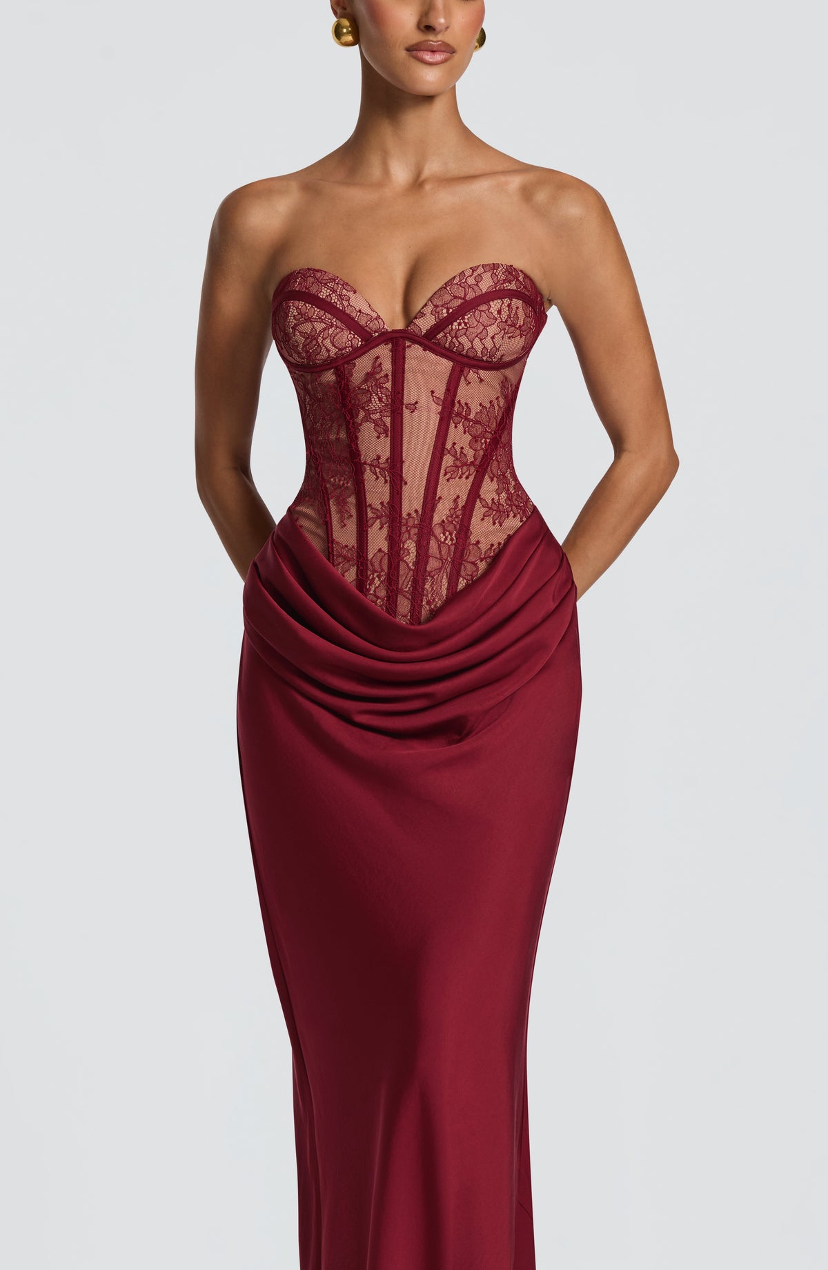 FRIDA | Maxikleid mit Spitzenkorsett