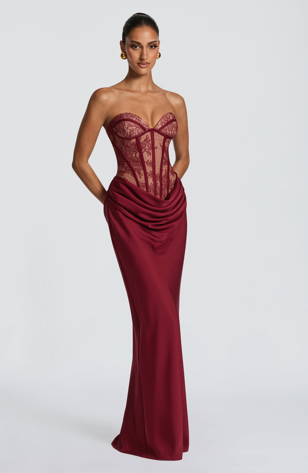 FRIDA | Maxikleid mit Spitzenkorsett