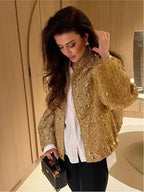 LANI | Elegante Perlen-Pailletten-Jacke