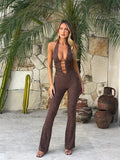 LINA | Jumpsuit mit tiefem V-Ausschnitt