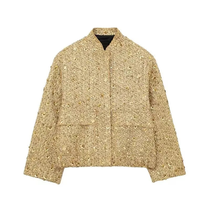 LANI | Elegante Perlen-Pailletten-Jacke