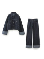 JADE | Zeitloses Denim-Jacken-Set mit gekrempelten Ärmeln