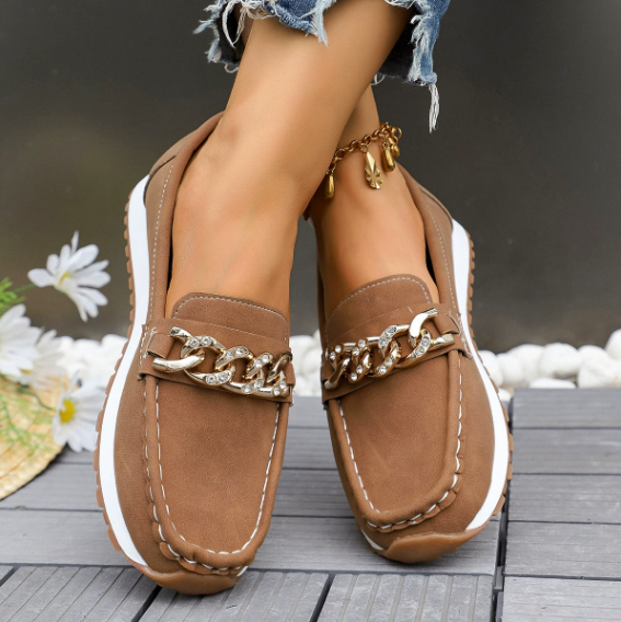 Elle - Orthopädische Loafer mit Diamant-Schnalle