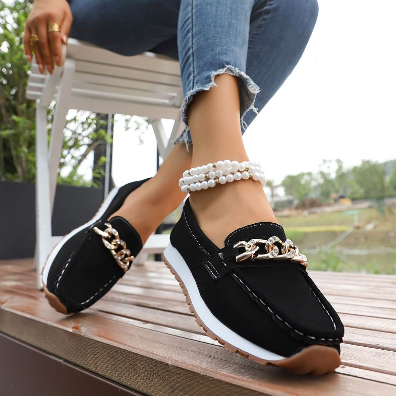 Elle - Orthopädische Loafer mit Diamant-Schnalle