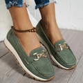 Eloise - Grüne Schnallen-Loafer