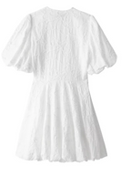 ALICE | Chic Minikleid mit Strukturmuster und Puffärmeln