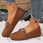 Eden - Flache Diamant-Schnalle Slipper