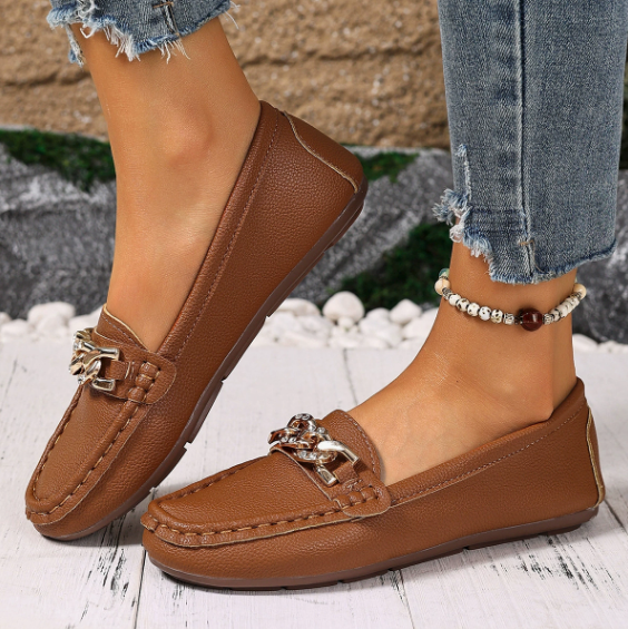 Eden - Flache Diamant-Schnalle Slipper