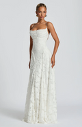 SOFIA Spitzen Maxi Kleid - Weiß