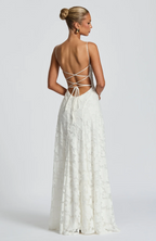 SOFIA Spitzen Maxi Kleid - Weiß
