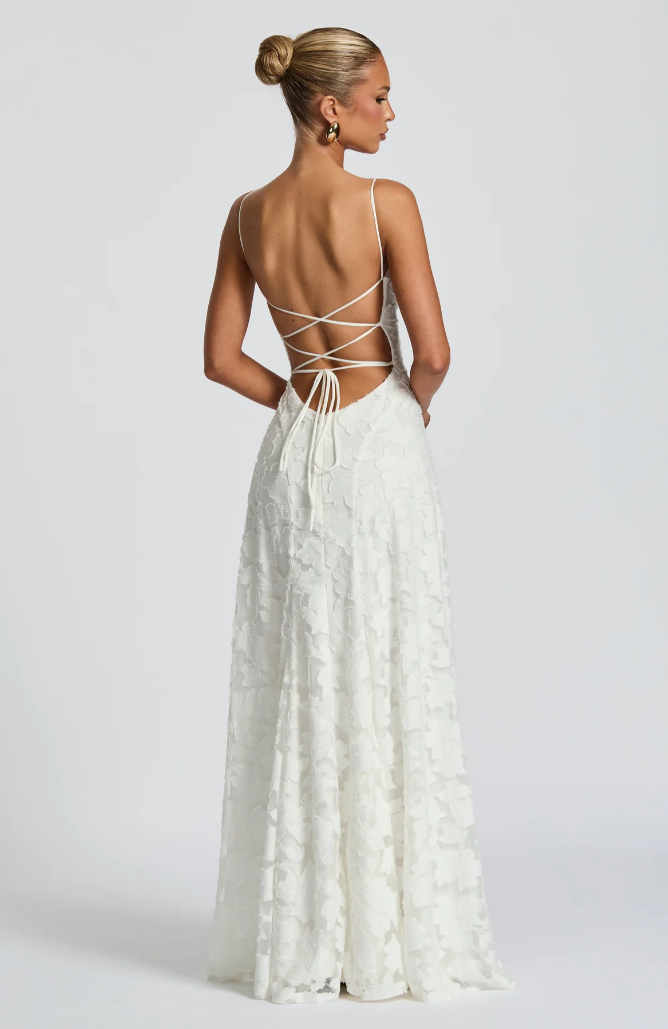 SOFIA Spitzen Maxi Kleid - Weiß