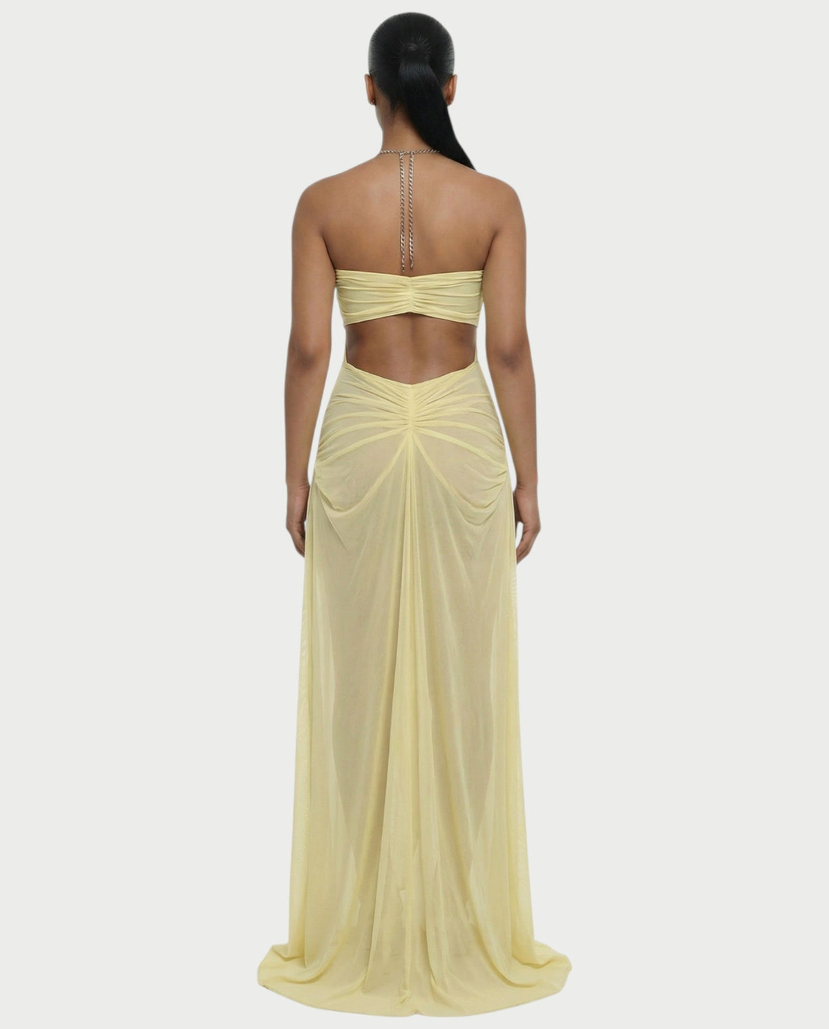 BELA | Maxikleid mit Kettenträgern und Cut-out