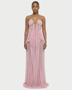 BELA | Maxikleid mit Kettenträgern und Cut-out