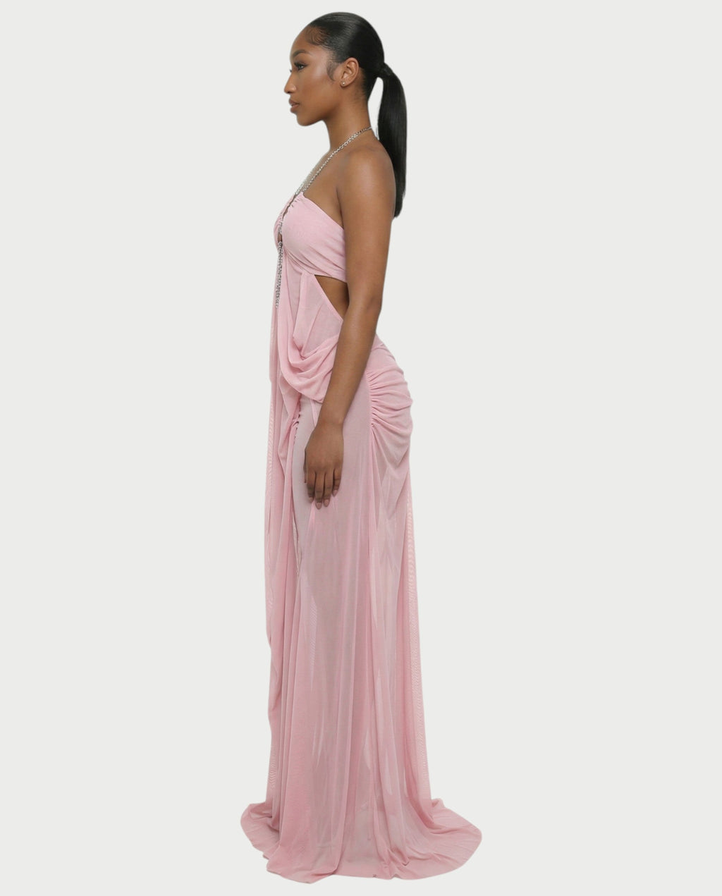 BELA | Maxikleid mit Kettenträgern und Cut-out